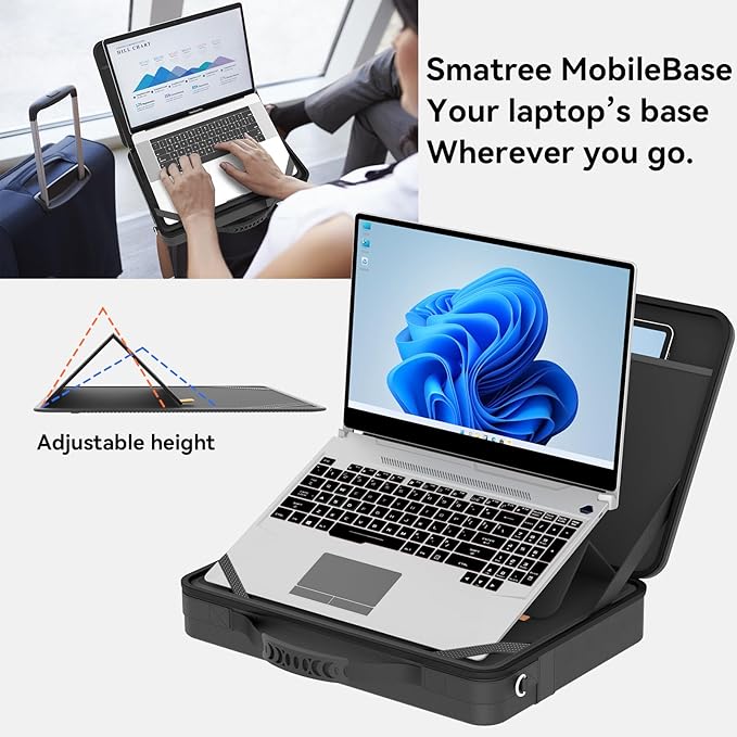 Smatree MobileBase Laptop Shoulder Sleeve with Stand for 15.6 inch Acer Aspire 1/3/Vero Green Laptop, for 15.6 inch Aspire Go 15/3D 15 SpatialLabs Edition, for Acer Nitro V 15 Case (A485S)