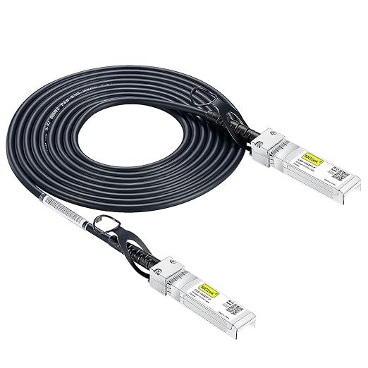 10Gtek SFP+ DAC Twinax Cable - 10GBASE-CU Passive Direct Attach Copper SFP Cable for Cisco SFP-H10GB-CU3M, Ubiquiti UniFi UC-DAC-SFP+, Meraki, Fortinet, D-Link, 30AWG, 3-Meter(10ft)
