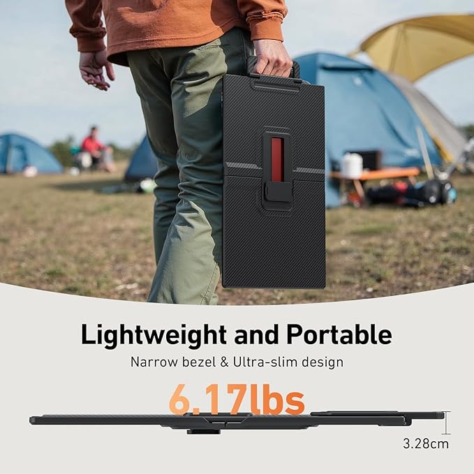 23.8" Portable Monitor 1080P FHD 100Hz, IPS Laptop Screen Extender with 120% sRGB, 90° Rotatable & Height Adjustable Stand, USB-C/HDMI Plug & Play, Travel Monitor for Mac, Phone, Switch, Xbox, PS5