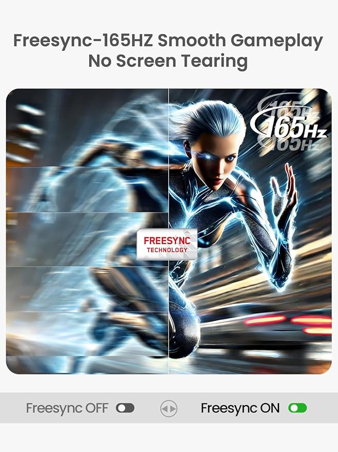 Portable Monitor Touchscreen 24.5”, 2K 165HZ Gaming Touch Monitor with FreeSync, 0.1ms, 180° Adjustable Kickstand & VESA, USB-C & HDMI, 400Nits IPS Large Travel Second Screen for Laptop, Game Console