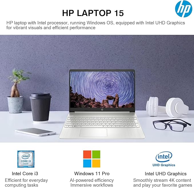 HP Flagship 15.6" HD Touchscreen Laptop Computer, 6-Core Intel i3 Processor, 16GB RAM, 1TB Storage (500GB SSD + 500GB Ext), Wi-Fi, Long Battery, HubxcelAccessory, Lifetime Office 2024, Win 11 Pro