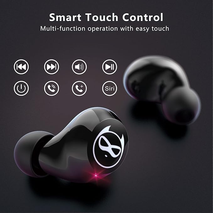 Gaming Earbuds Kids Bluetooth Earbud 5.3 in-Ear Headphones with Mic 36H Playtime IPX6 Waterproof Touch Control HiFi Stereo LED Display Kids Wireless Ear Buds