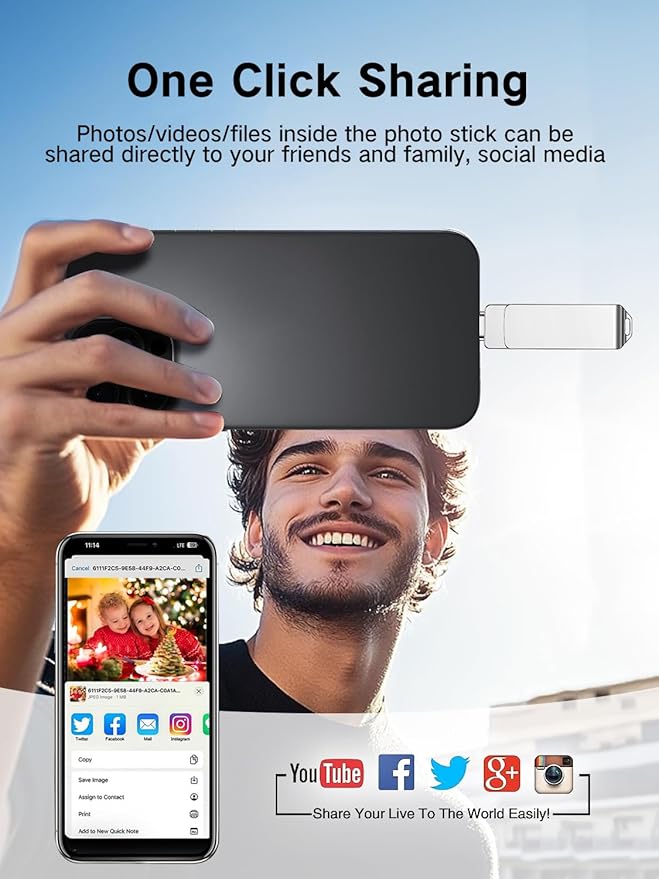 SCICNCE 256GB Flash Drive Intended for iPhone, USB Memory Stick Storage Backup for Photos Videos, Plug and Play No APP Required, Compatible with iPhone iPad Android and Computers (Metal Silver)