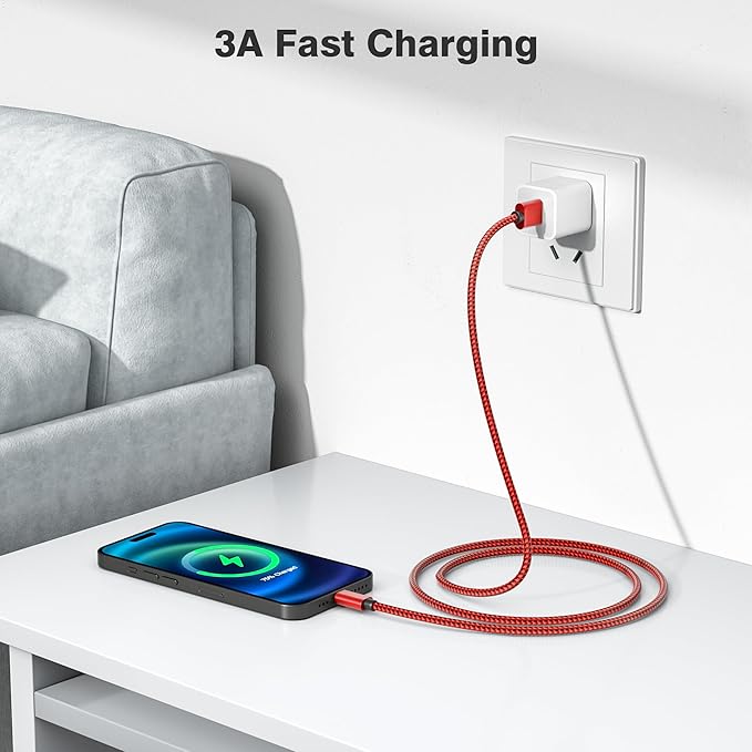 Elebase for Google Pixel 10 USB C Car Charger Cable 3 Pack 1.5/3.3/6.6FT,USBC Charging Cord for Pixel 9 XL Fold 8A,Moto Razr 50 60 Pro Ultra,Amazon Fire Max 11 Kindle Paperwhite 5 Kids,Nintendo Switch