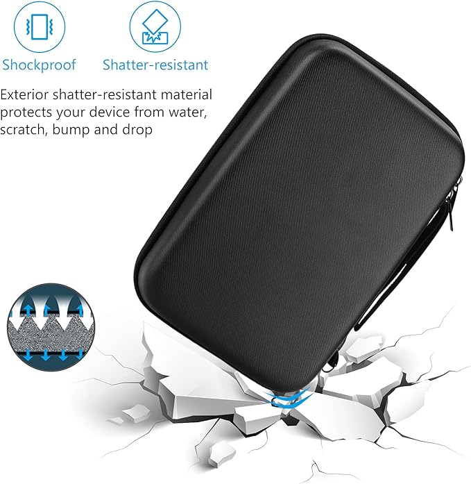 ProCase Hard Travel Electronic Organizer Case for MacBook Power Adapter Chargers Cables Power Bank Apple Magic Mouse Apple Pencil USB Flash Disk SD Card Small Portable Accessories Bag