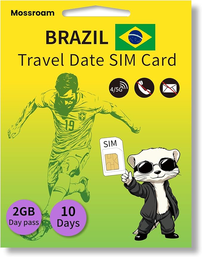 Brazil 3 in1 Physical SIM - Prepaid 4G/5G LTE Data for Tourists - No Contracts, No Roaming - Easy Setup for Unlocked Devices
