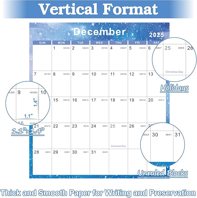 2025-2026 Yearly Wall Calendar - annual calendar 2025-2026, 2025-2026 Yearly Wall Calendar&Planner with Thick Paper, July 2025 - June 2026, X Large, 34.7" x 22.8", 2025-2026 Yearly Planner (2025-2026 Yearly Wall Calendar - Blue Star)
