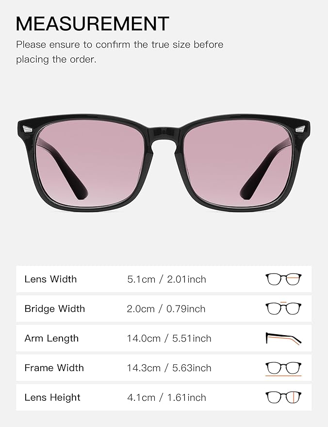 TIJN Blue Light Blocking Glasses for Women Men Clear Frame Square Nerd Eyeglasses Anti Blue Ray Computer Screen Glasses