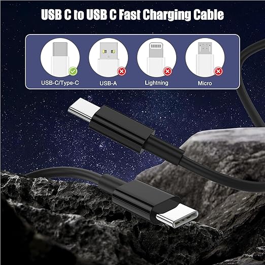 3-Pack Black [3.3FT+6.6FT+6.6FT] 60W USB C to USB C Cable, Type C Fast Charging Cable for iPhone Air 17 16e 16 15 Pro Plus Pro Max，for Galaxy S25, for iPad Pro/Air/mini, for MacBook Pro/Air and More