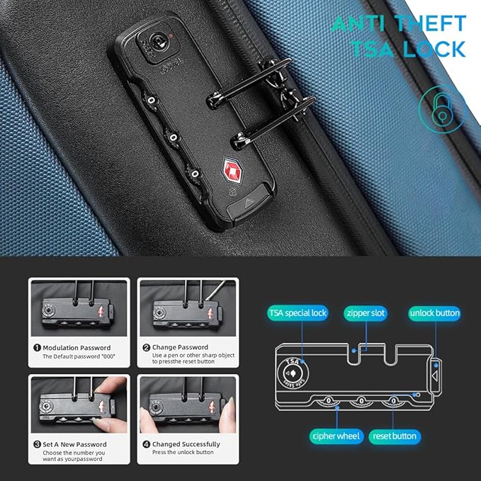 BANGE Anti-Theft Travel Backpack,Waterproof Fashion Work Backpacks,High Tech Backpack with USB3.0 Charging Port,Business Laptop Backpack Fits 17.3 Inch Notebook for Women