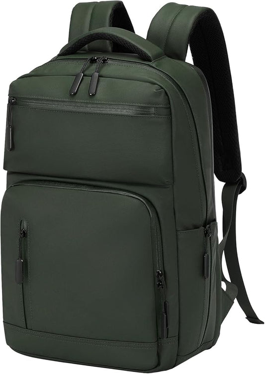 Waterproof Laptop Backpack for Men & Women, Flight Approved Anti-Theft Daypack with 15.6-inch Laptop Sleeve (Green)