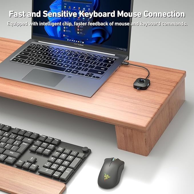 BENFEI USB 3.0 Hub, 4 Ports USB A Splitter Ultra Compact for Mouse, Keyboard, Flash Drive, U Disk, Printer Compatible with Laptop, Desktop PC, Xbox, PS5, and More