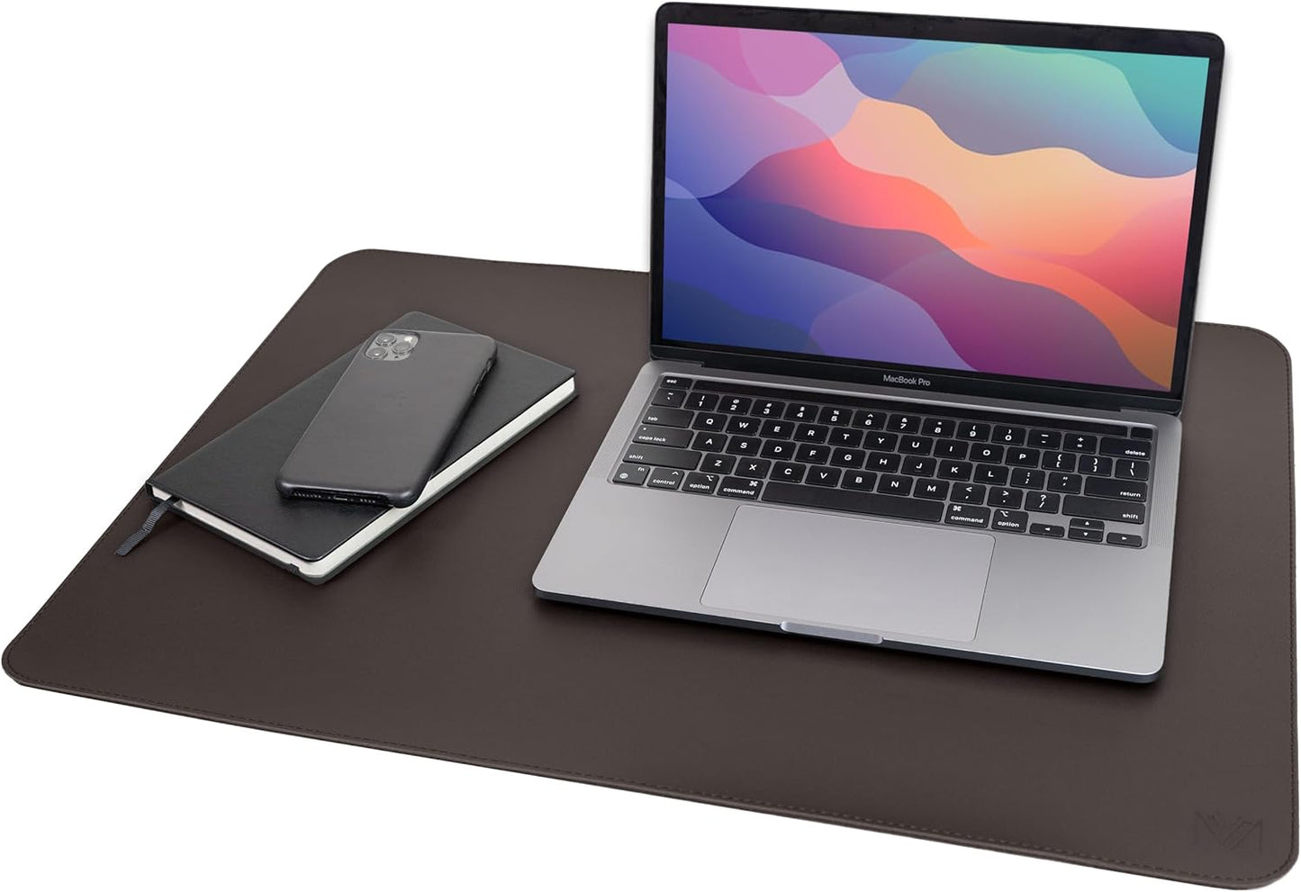 Vine Creations Leather Desk Mat 24" x 17", Desk Protector, PU Leather Desk Pad, Non Slip Small Desk Pad Mat, Desk Blotter, Desk Pads on Top of Desks, Home or Office Small Desk Mat (Dark Brown)