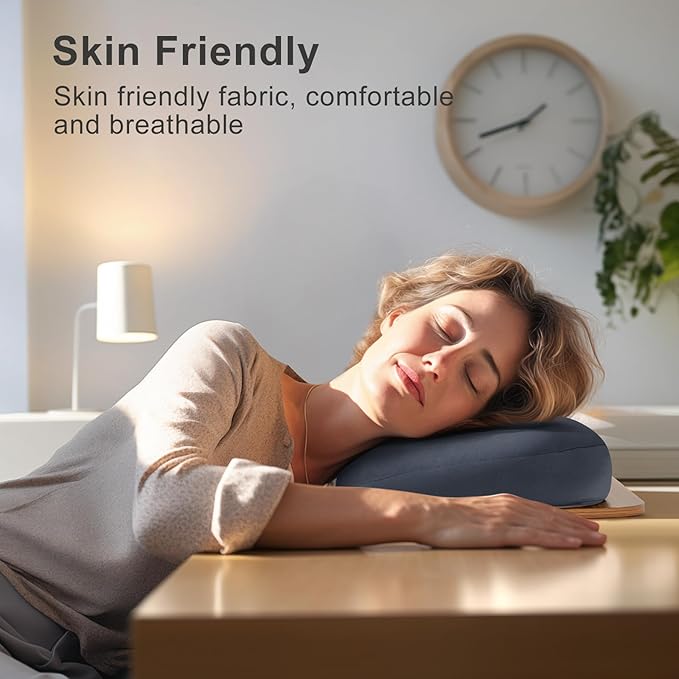 Beanbag Pillow Stand With 6500K Reading Light, Hands Free Holder, Comfortable Lap Stand for Reading in Bed, Desk, or Sofa, Wooden Rest for Book Lovers, AAA Battery Required