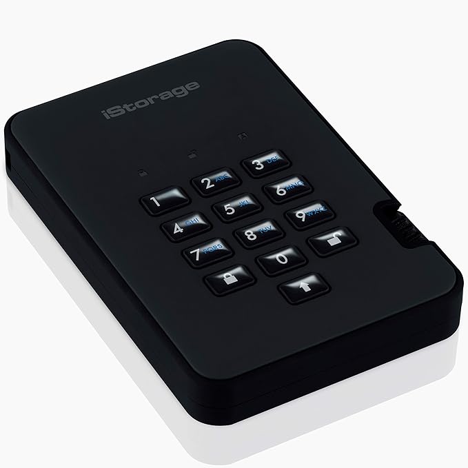 iStorage diskAshur2 SSD 1TB | Secure Portable Solid State Drive | Password protected | Dust/Water-Resistant | Hardware encryption