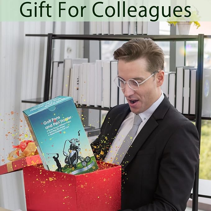 Gifts for Men, Golf Pen Holder Desk Accessories for Men Women Golfers, Birthday Graduation Gifts for Him Her, Dad Gifts for Dad Husband from Daughter Son Wife, Funny Home Office Decor Gadgets for Boss