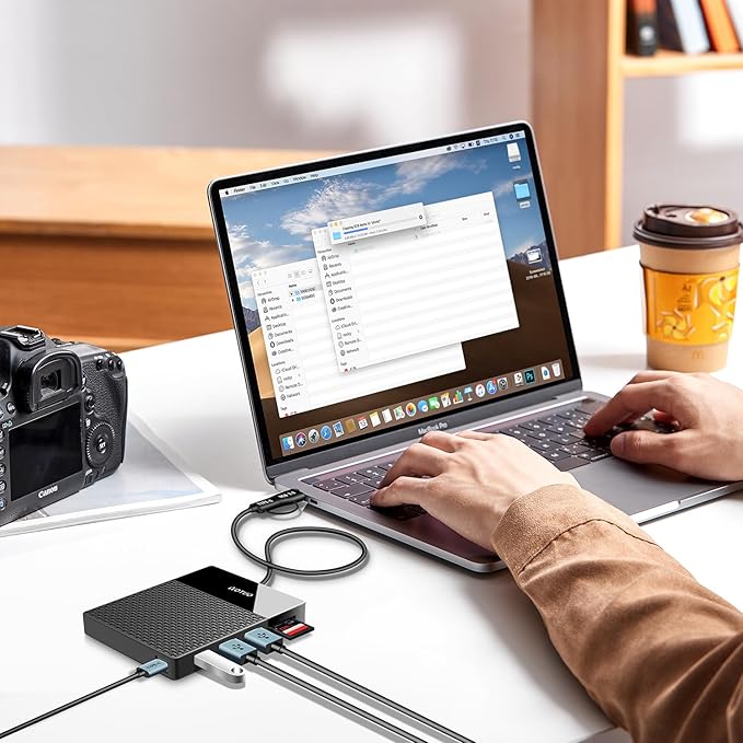 Portable 500GB Docking Station External Hard Drive, Multiport USB-C Hub + HDD 7-in-1, USB 3.0, SD/TF Card, Multi-Functional HDD for Windows, Mac, Android, TV, Phone, Laptop, Desktop, PC