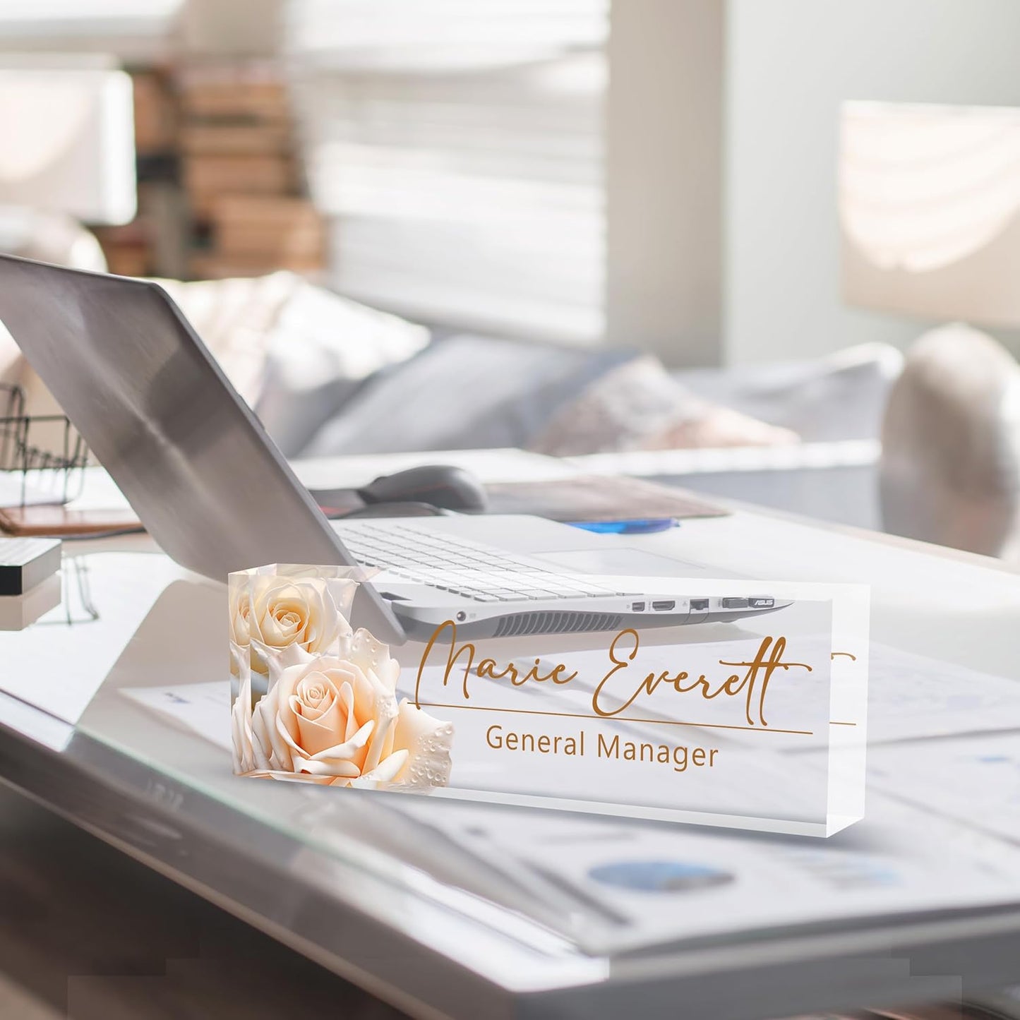 Custom Name Plate for Desk | Personalized Desk Name Plate | Personalized Boss Employee Appreciation Gifts | Acrylic Name Plate Office Desk Accessories