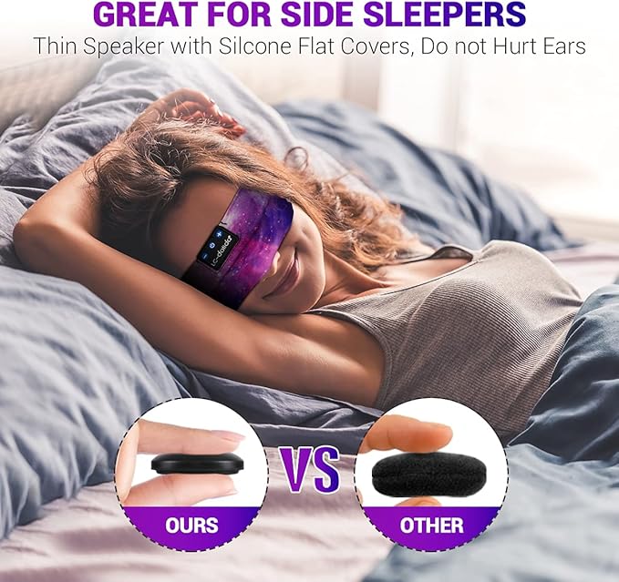 LC-dolida Sleep Headphones Bluetooth Headband Sleeping Wireless Headband Headphones with Thin HD Stereo Speakers Perfect for Side Sleepers, Sport, Yoga, Travel
