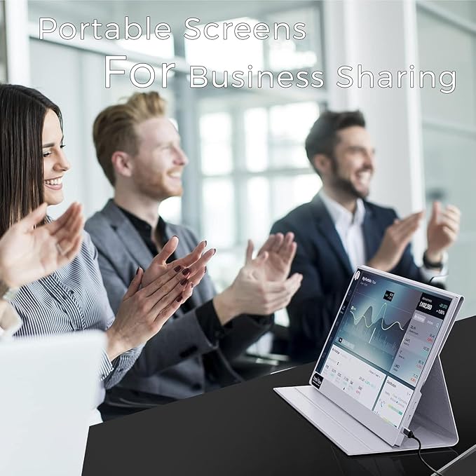 InnoView Portable Monitor, 15.6 Inch IPS HDR 1080 FHD External Silver Laptop Monitors, USB Type-C Mini HDMI Computer Monitor for PC MAC Phone Xbox Switch PS4/5, Travel Monitor with Cover