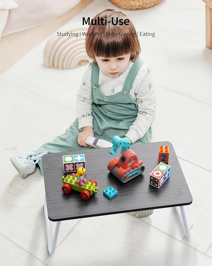 Foldable Lap Desk, Laptop Bed Desk, Portable Bed Table, Laptop Stand for Bed & Couch, Lightweight & Mini - Black