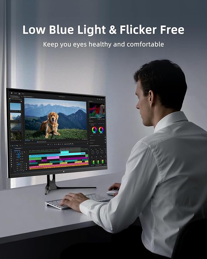 KTC 32 Inch Computer Monitor 2K - 1440P IPS Monitor 120Hz, Adaptive Sync, 109% sRGB, HDR10, Eye Care, HDMI Displayport, Tilt, VESA Compatible, 100Hz PC Monitors for Home Office Gaming, White, H32D6