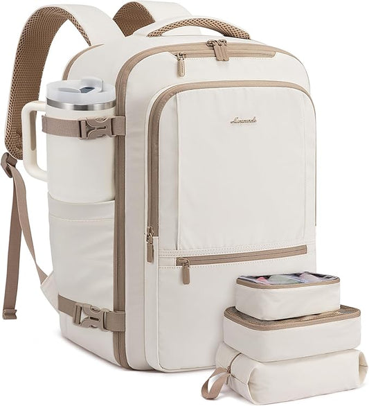 LOVEVOOK Travel Backpack for Women & Men with Waist Belt, 60L Large Carry On Backpack Airline Personal Item Weekender Bag, Water Resistant Laptop Backpacks with 3 Packing Cubes for Travel Essentials