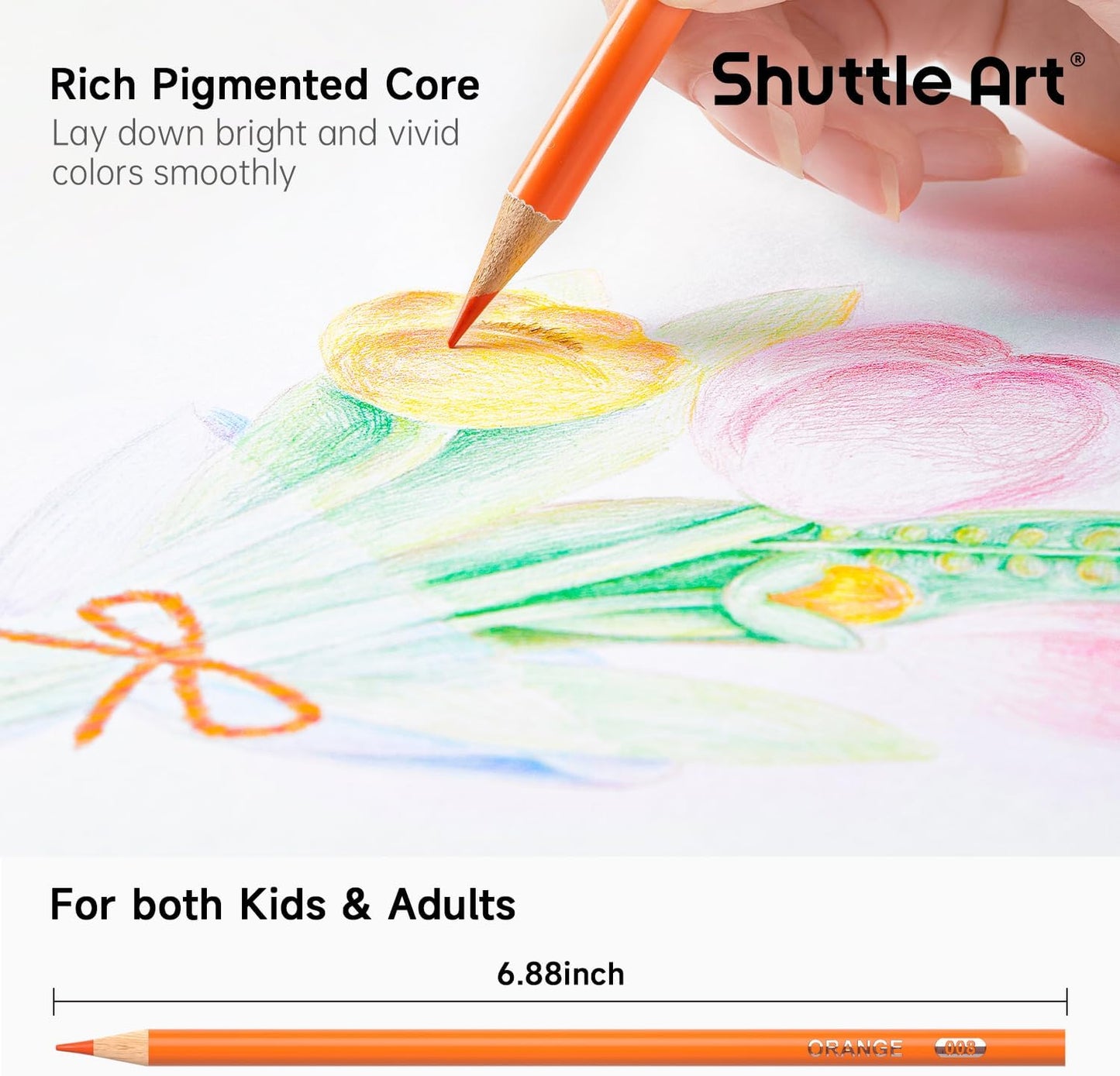 Shuttle Art 504 Colored Pencils Bulk, 12 Vibrant Colors, Pack of 42, Pre-sharpened Coloring Pencils, Wood Colored Pencil for Kids Teachers, Classroom Essentials, Back to School Supplies