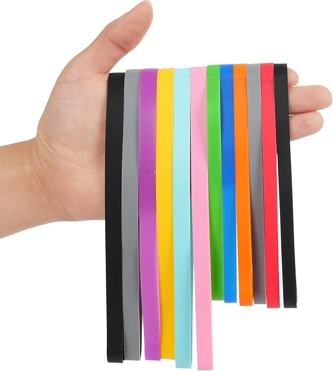 Rubber Bands Silicone 8 inch and 6.3 inch 12 Pcs Mixed size Large Elastic Bands for Notebook Books Cooking Wrapping Cooking Boxes Wraps Office Supplies