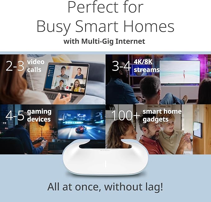 D-Link M60 AX6000 WiFi 6 Mesh Router—Sculpted Décor Ready Design—2.5 Gbps WAN + 4× Gbps LAN—Gaming/Streaming/Internet—Long Range Wireless Self Optimized 360° Coverage—Expandable Mesh—App Control