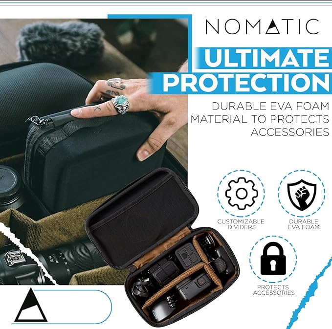 NOMATIC Mckinnon Camera Accessory Case- Eva Molded Foam with Customizable Camera Bag Dividers, Perfect for DSLR Cameras
