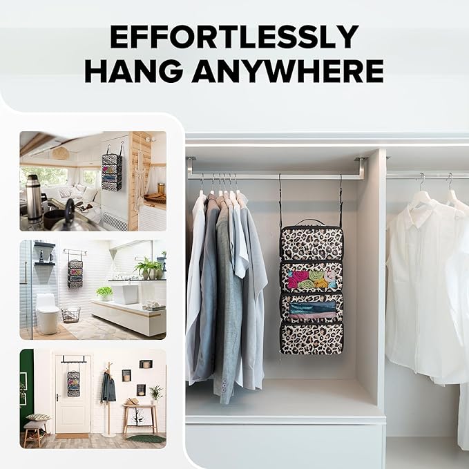 Suitcase Organizer, Travel Luggage Organizer Hanging Shelves Packing Cube Closet/Collapsible Portable Travel Organizer for Carry-on