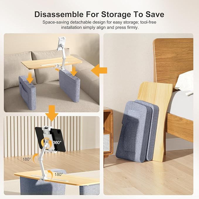 Lap Desk for Adults with Arm Rests,Ergonomic Laptop Pillow Stand for Bed,Couch,Floor,Large Table for Long Hours Work,Eating,Gaming,Reading and Writing,Lap Laptop Desk for College Dorm Room