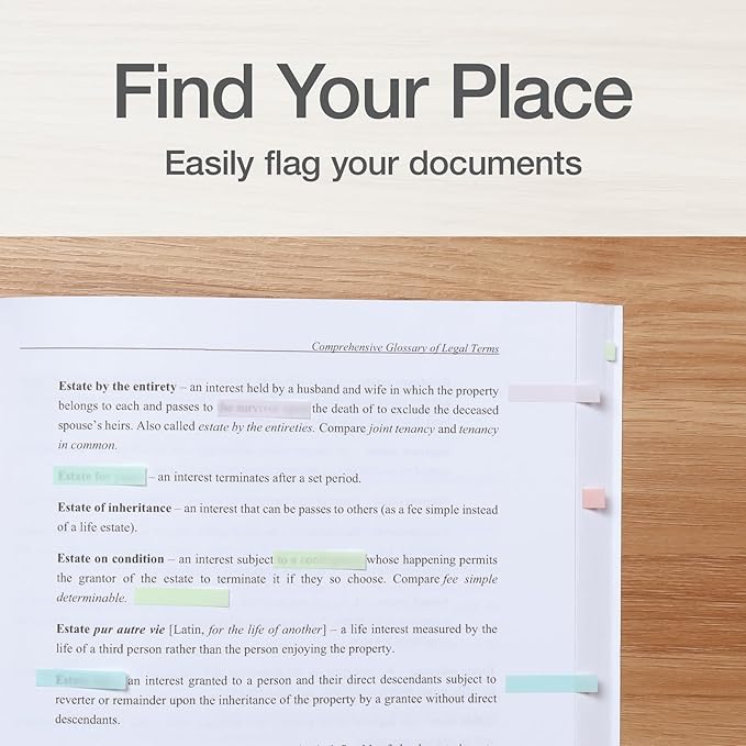 Redi-Tag Small Pastel Flags, Adhesive Flags for Journals and Calendars, School and Office Supplies, 0.19" x 1", 5 Assorted Pastel Colors, 3600 per Pack (1009681)