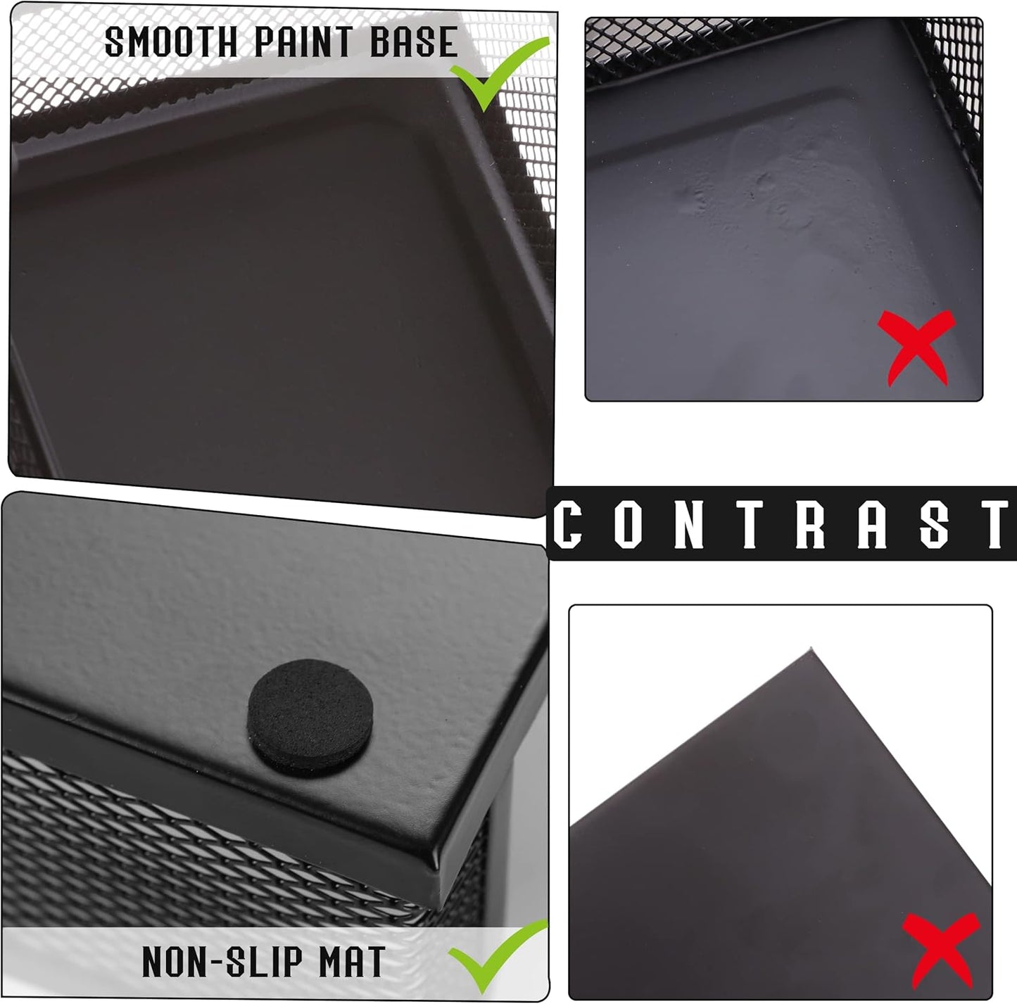 Ludato Desk Organizers Mesh Pencil Holder，3 Compartments Black Mesh Pen Holder Storage for Office Desk Accessories