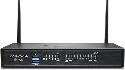 Sonicwall TZ570W Wireless with 8x5 Support (02-SSC-5860) | TZ570W Wireless Network Security Appliance with 1 Year 8x5 Support License | Next-Generation Firewall | 8X 1GbE Ports, 2X 5GbE Ports