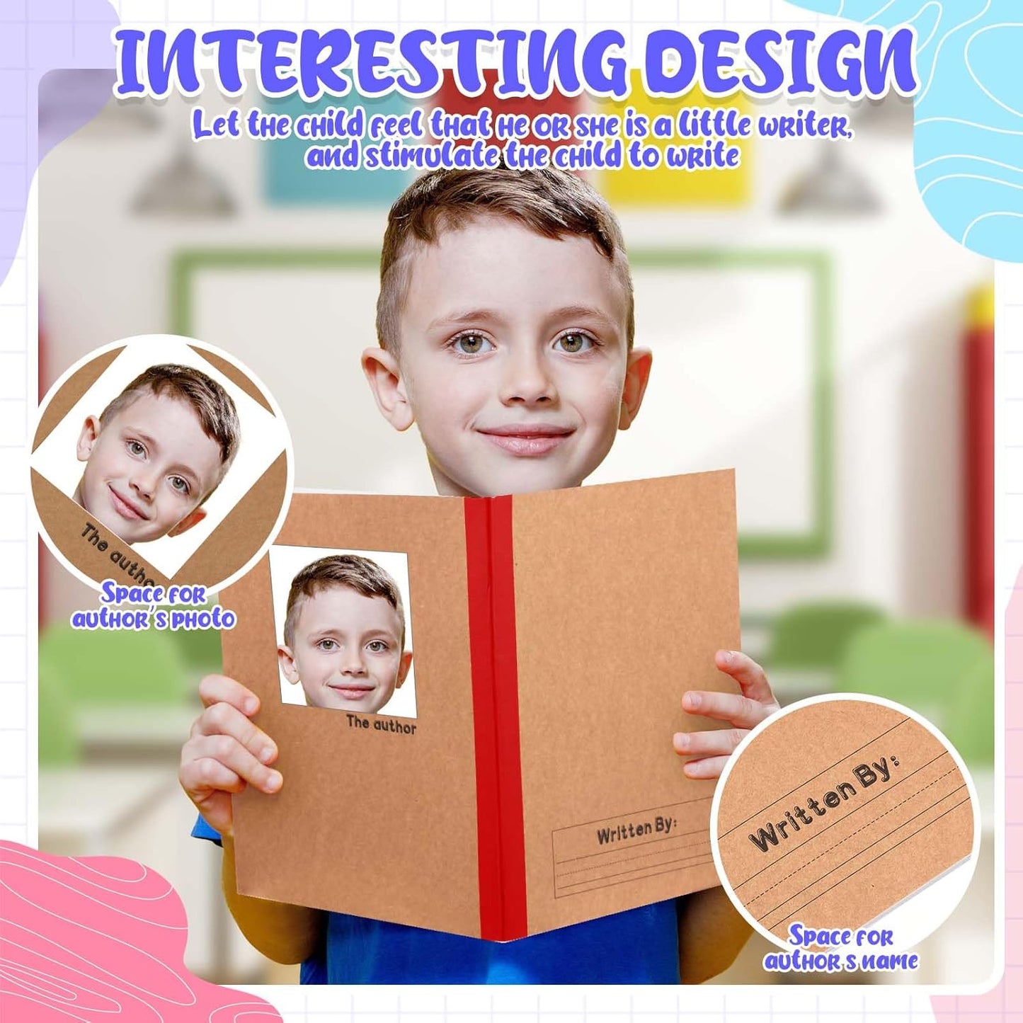 Henoyso 10 Pcs 120 Pages Primary Composition Notebooks K-2, Primary Journal Grades K-2, Writing Journal Practice Notebook for Kids in Preschool, Kindergarten, Back to School Supplies (Stylish)