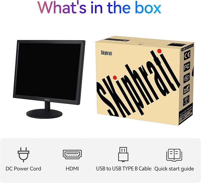 17" Square 1280x1024 10-Point Multi Touch Screen Monitor with HDMI, VGA, Type B Ports, 75Hz, 5:4 Aspect Ratio, VESA Wall Mountable, PC Touch Monitor for PC POS Machine Windows