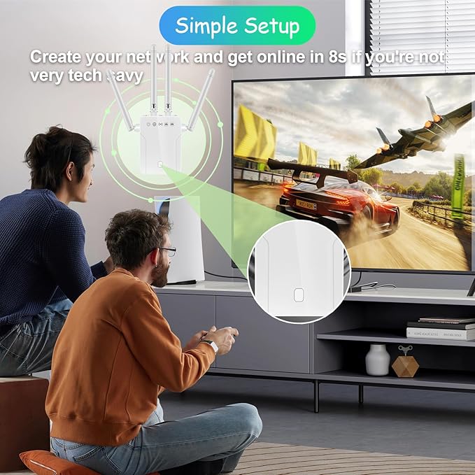 WiFi Extender Signal Booster for Home: Internet Repeater Long Range Covers Up to 45+ Devices and 8470 Sq.ft for Apartment Basement Office House