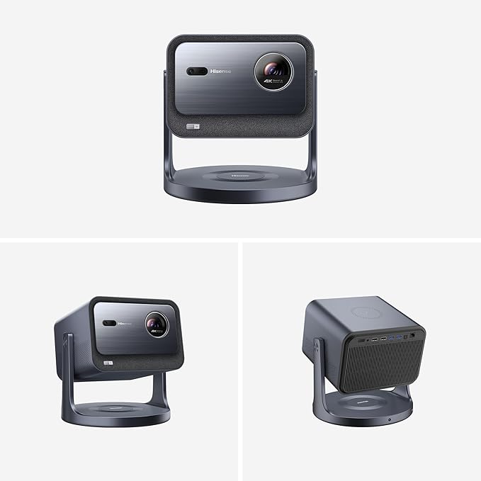Hisense Laser Mini Projector C2, 65-300", Gimbal Design, 4K, Triple Color Laser, 110% BT.2020, 2000 ANSI Lumens, 1700:1 Native Contrast, Dolby Vision, HSR240, Sound by JBL