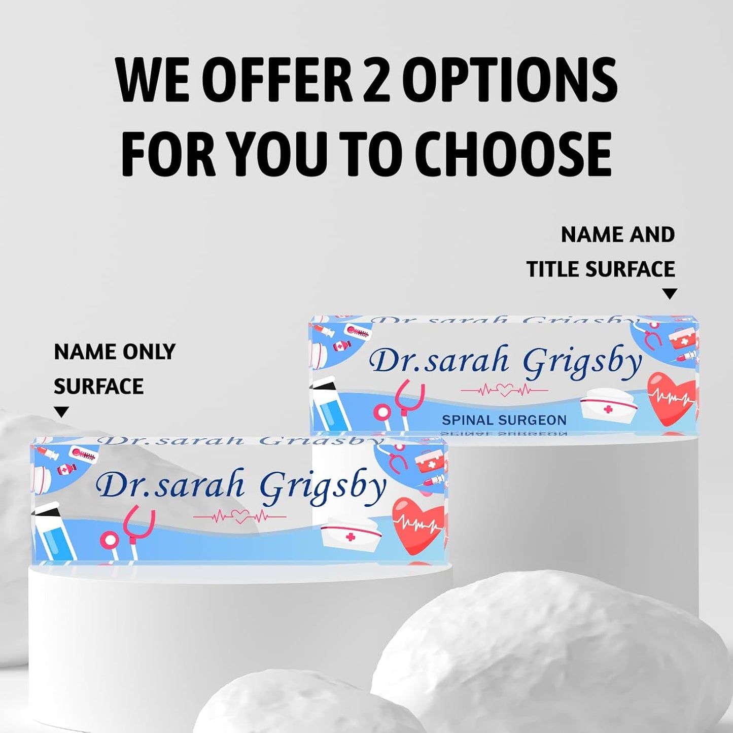 Custom Name Plate for Desk | Personalized Desk Name Plate | Personalized Boss Employee Appreciation Gifts | Acrylic Name Plate Office Desk Accessories (A-for Nurse)