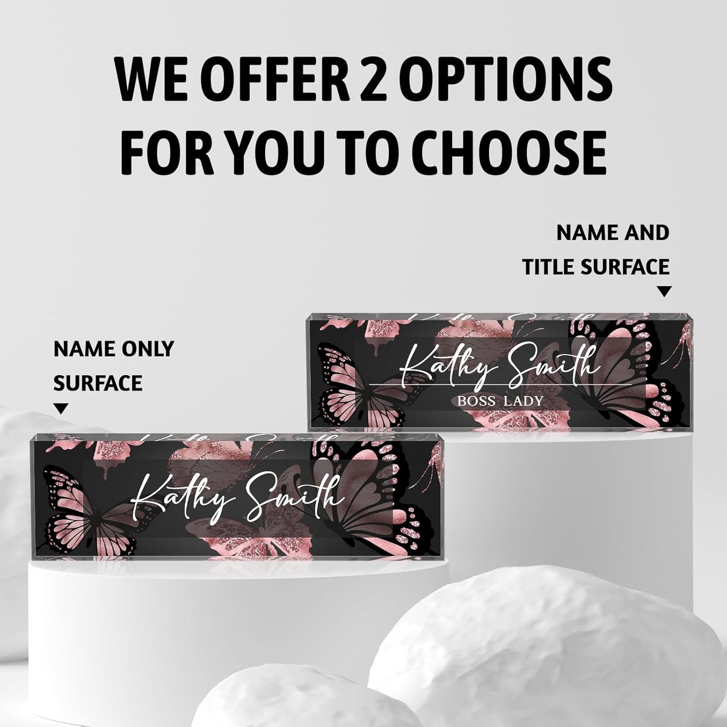 Custom Name Plate for Desk | Personalized Desk Name Plate | Personalized Boss Employee Appreciation Gifts | Acrylic Name Plate Office Desk Accessories