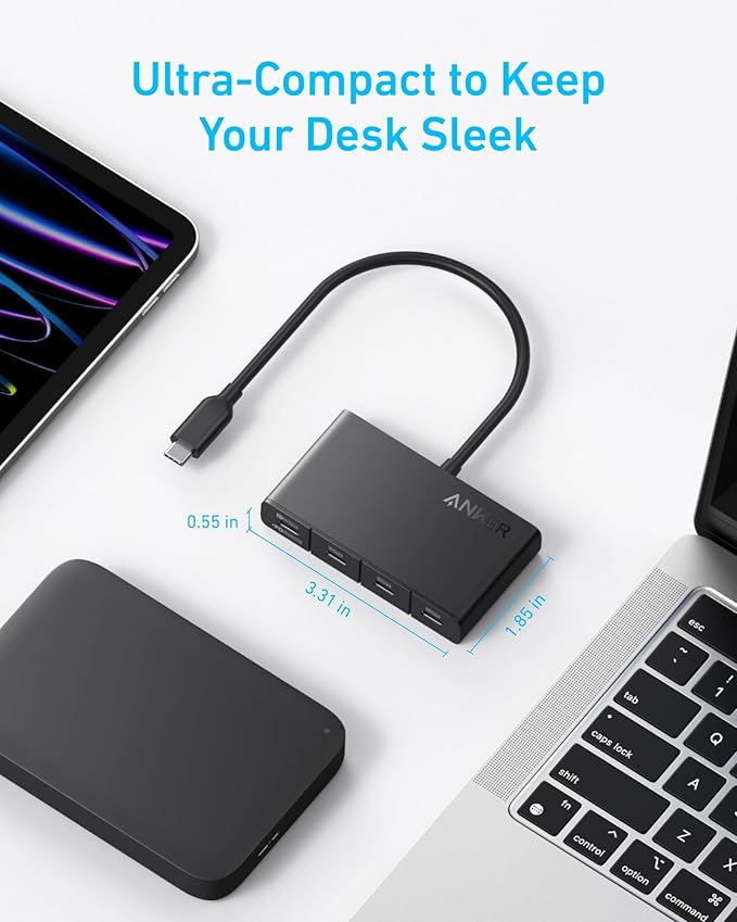 Anker USB-C Hub, USBC to 4-Port USBC Adapter, Multiport USB C Splitter, USB 3.2 Display Hub with 100W Max PD & Max 10Gbps Fast Data Transfer for MacBook Pro, iPad, Surface Pro, Dell and More