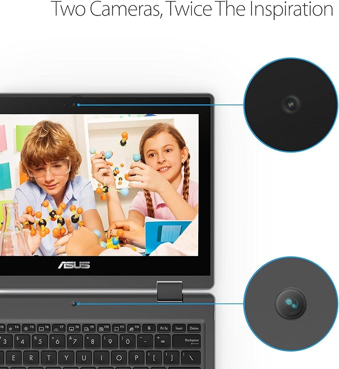ASUS 11.6" HD Touchscreen 2 in 1 Educational Laptop, Intel Celeron N100 Processor, 4GB RAM 256GB SSD, Wi-Fi 6, Bluetooth 5.1, Spill Resistant, Anti Glare Coating, Windows 11 Pro, Mineral Gray