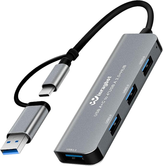 USB hub Splitter for Laptop,USB hub 1to4,USB 3.0 Splitter USB c hub,3.0 HUB Port Expander (USB 3.0 HUB-Silver)