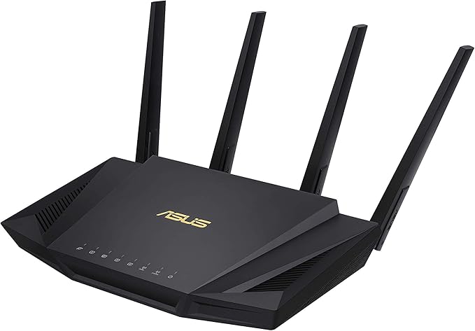 ASUS RT-AX3000 Ultra-Fast Dual Band Gigabit Wireless Router - Next Gen WiFi 6, Adaptive QoS, and AiProtection by Trend Micro | 1x WAN, 4x 1G LAN, 1x USB 3.0 - AiMesh Compatible