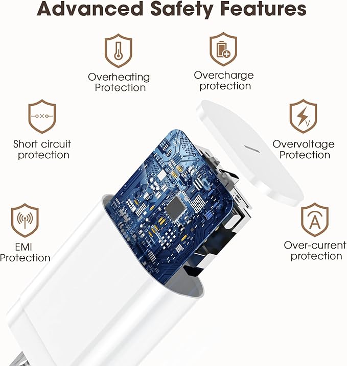 iPhone Charger Fast Charging,2 Pack 30W USB C Charger Block with Type C to C&Lightning Cable 6FT Compatible with iPhone 17/16/15/14/13/13 Pro/12 Pro/12 Pro Max/11/Xs Max/XR/X/SE,iPad,AirPods