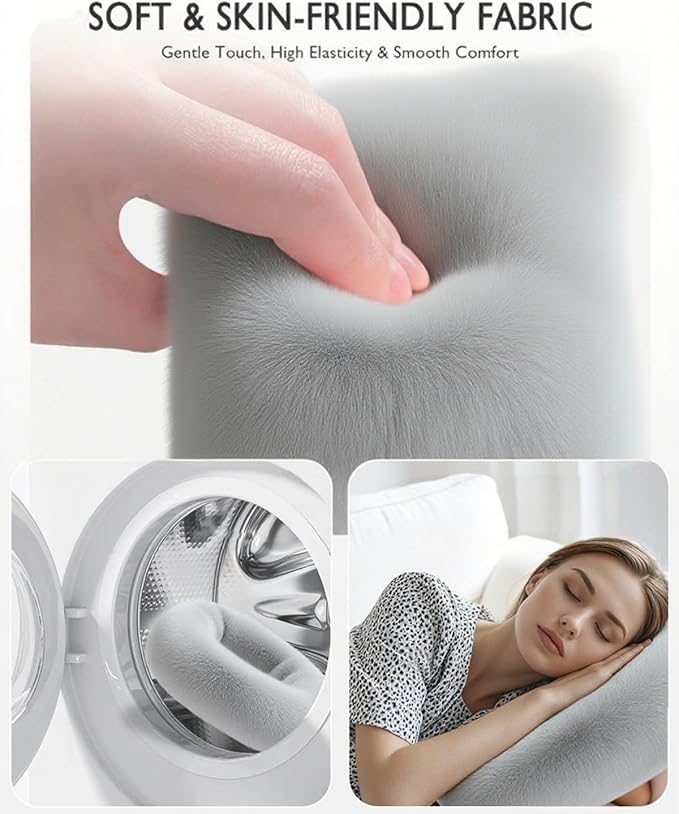 Tablet Pillow Stand, Compatible with 4.7"-12.9" Kindle, iPad, Phone/Tablet, Google, 360° Rotating Phone Holder for Bed, Detachable Bowl, Reading and Relaxation on Bed, Gray, Large (Faux Fur Pillow)