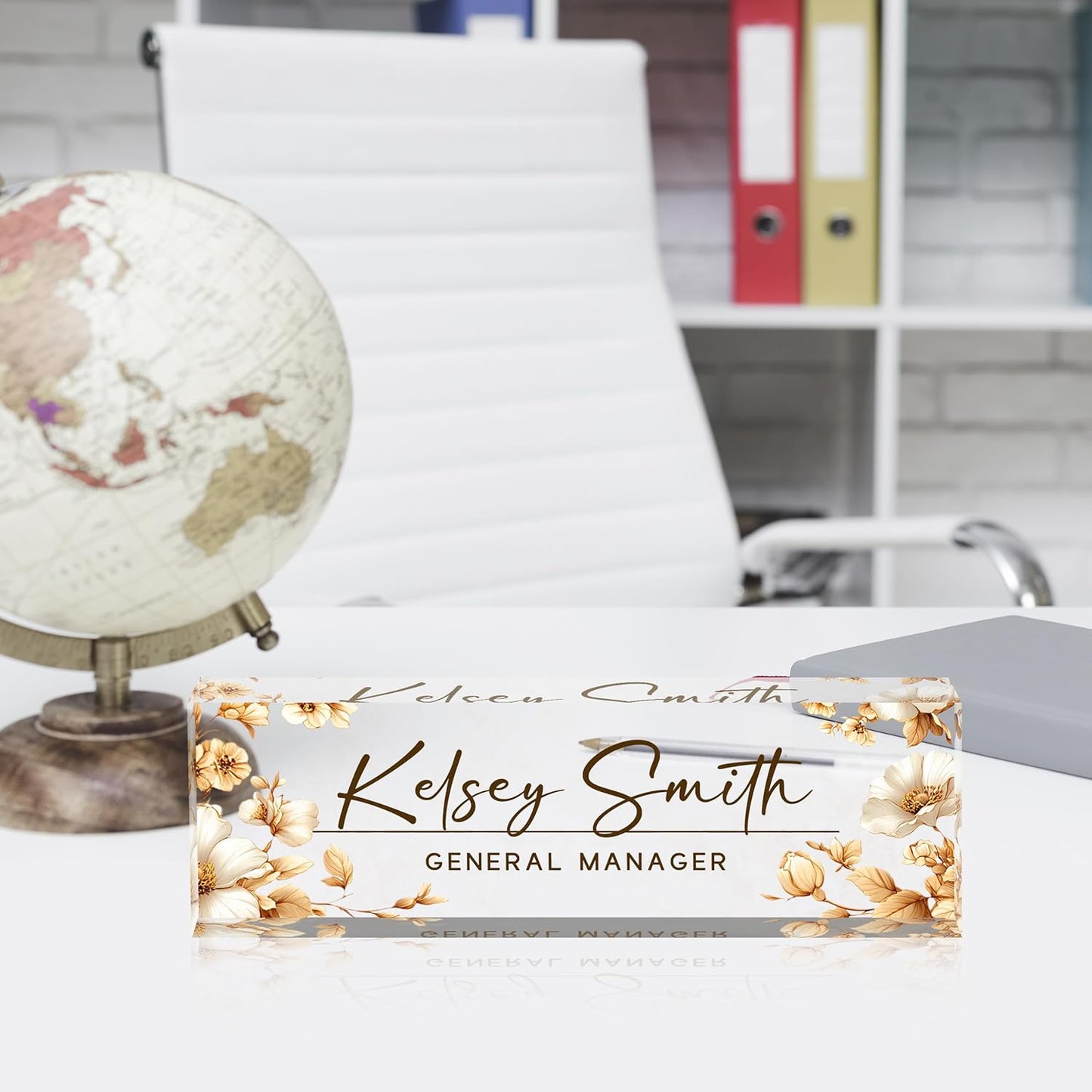 Custom Desk Name Plate Personalized, Acrylic Name Plate for Desk, Office Desk Decor for Women and Men, Employee Appreciation Gifts Office Gifts for Boss, Manager, Teacher, Nurse