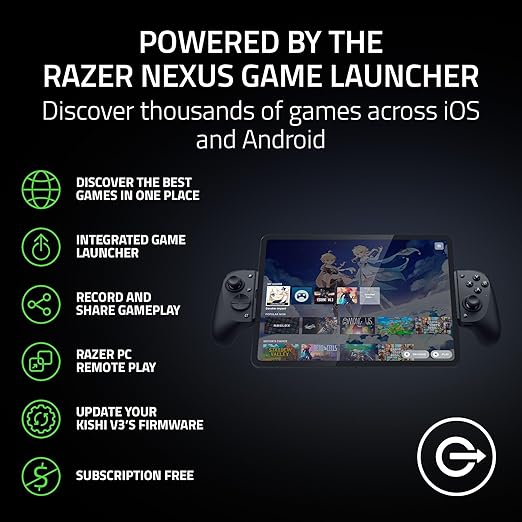 Kishi V3 Pro XL Gaming Controller for iPad & Android Tablets up to 13": Full Sized TMR Thumbsticks - Dual Back Buttons - Wired & Remote Play for PC - HD Haptics - 6 Free Months of Apple Arcade